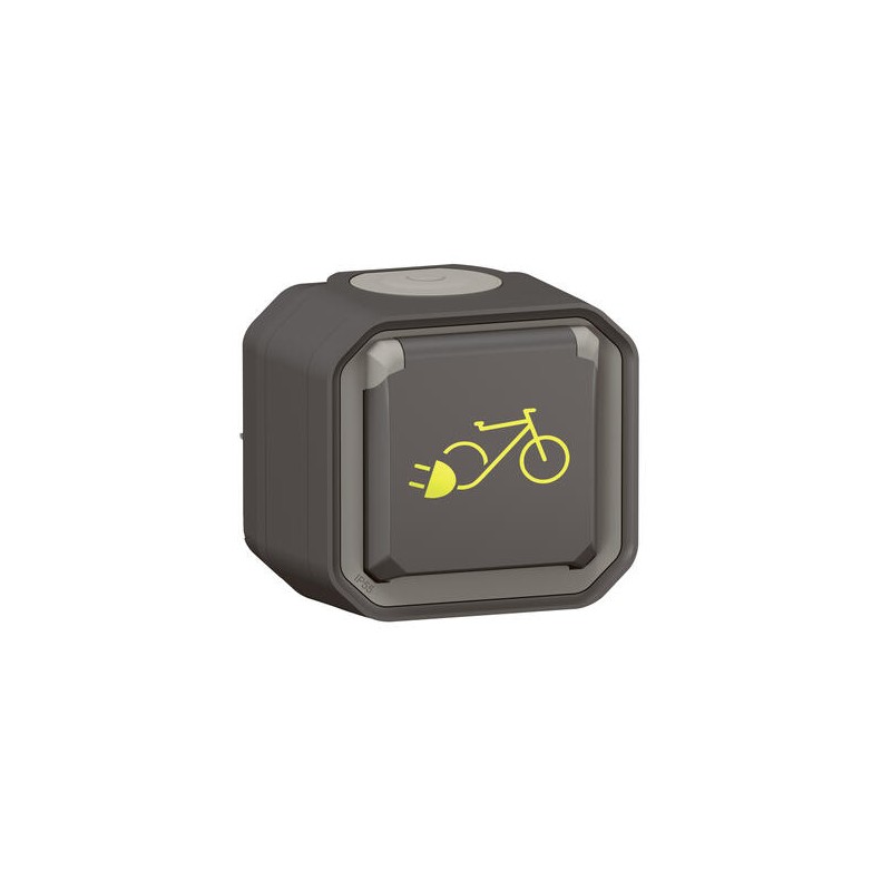 Prise de courant Plexo pour recharge vélo électrique complet saillie  anthracite (069787L)
