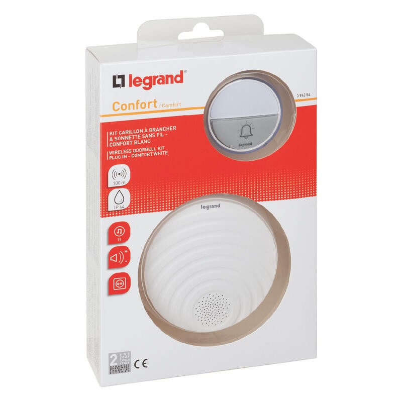 Legrand - Kit carillon radio sans fil Confort à piles - blanc